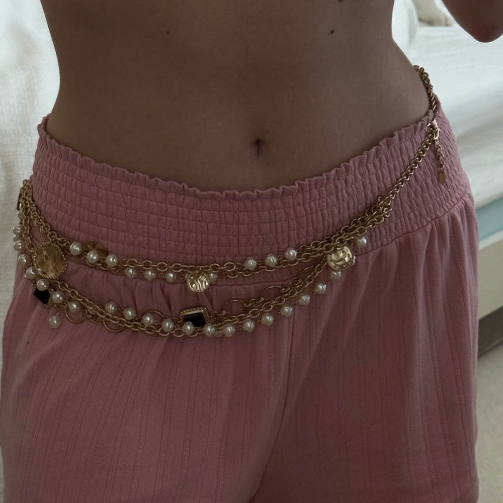Zara gold and pearl chain belt - Picture 2 of 3